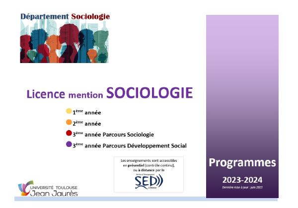 Plaquette Licence Sociologie